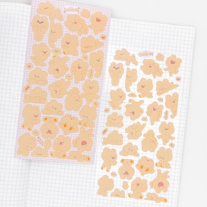 Folha de adesivos de ursos fofos | Vários adesivos de urso Boog para planejamento, diário, diário e Bujo