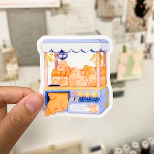Lindo juego de garras oso pegatina de vinilo transparente / pegatina de animales Kawaii / computadora portátil, botella de agua, pegatina de diario