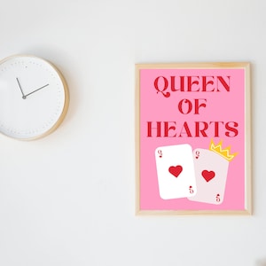 Queen of Hearts Printable, Queen of Hearts Print Download, Digital Download, Wall Decor, Queen of Hearts Design, Queen of Hearts Art Print