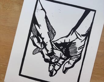 Together Original Linocut Print