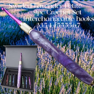 Handmade Interchangeable Crochet Hook Set: Custom Handles, multiple options.  Gift Boxed