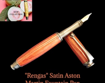 Rengas Timber Fountain Pen: Aston Martin, Handmade Writing Instrument