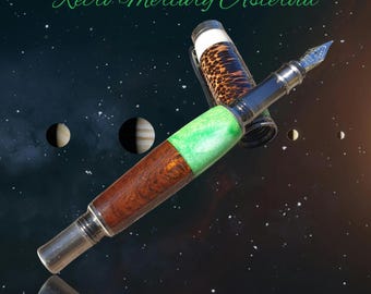 Hybrid Timber Resin Fountain Pen, Antique Pewter Hardware