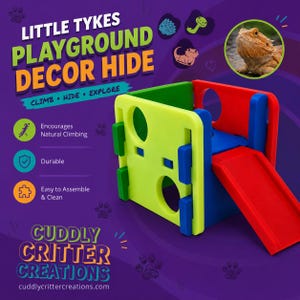 Little Tykes Playground Decor Hide: Enrichment-Decor Arachnid, Snakes, Reptile, Jumping-Spider, Amphibian, Geckos, Beardies
