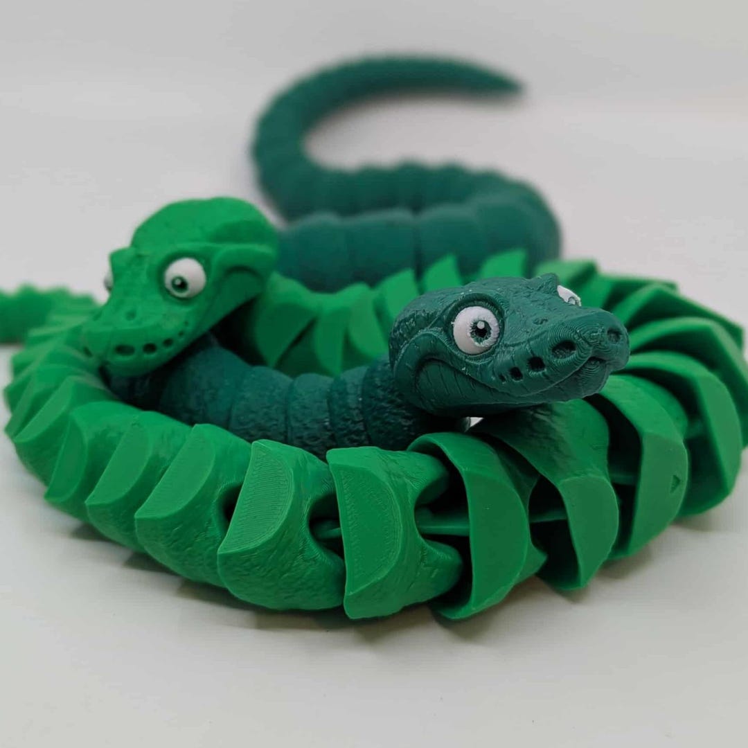 3D Flexi Ball Python Snake Articulated / Fidget Sensory Desk Art / Fun ...