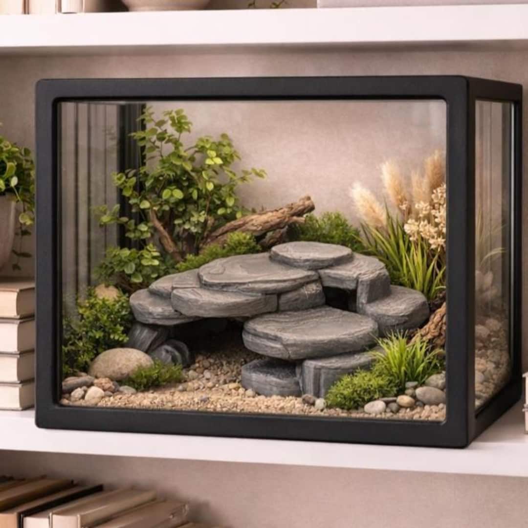 Mini Cave Layered Stone Burrow Hide – Low-profile Rock Cave - Etsy