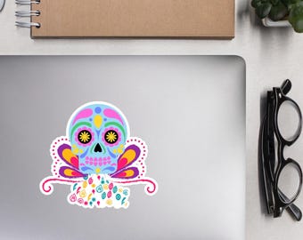 country- Mexican- skull- bubble free sticker