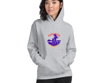 Haz tu propia suerte Sudadera con capucha occidental para mujer