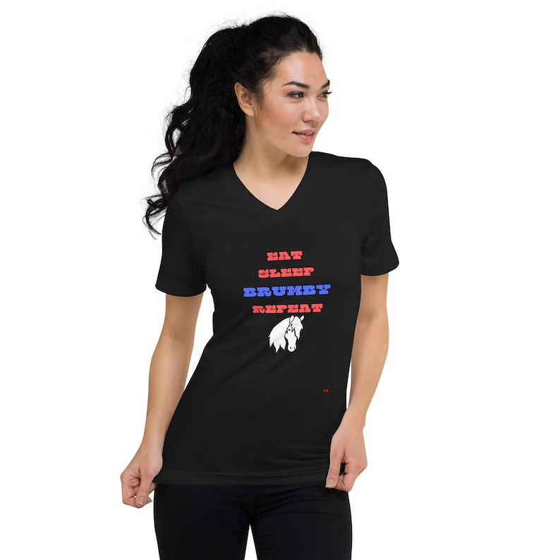 EAT SLEEP BRUMBY- Unisex Short Sleeve V-Neck T-Shirt