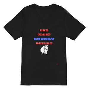 EAT SLEEP BRUMBY- Unisex Short Sleeve V-Neck T-Shirt