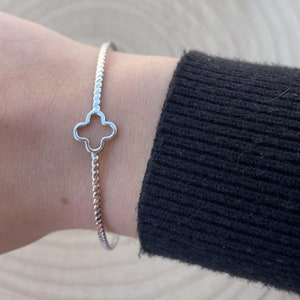 New collection Stainless steel clover open bangle bracelet