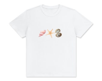 T-shirt coquillage, t-shirt graphique cerise, t-shirt hibiscus, chemise hibiscus, chemise coquillage, t-shirt fruit, chemise fruit T-shirt graphique Hawaï, graphique t-shirt bébé