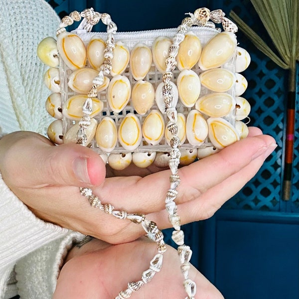 Handmade Shell Purse | Vintage Florida Shell Bag | Coast Hippie