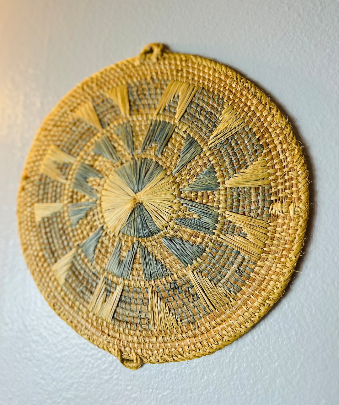 Vintage Handmade Woven Plate Boho Wall Art One of a Kind Etsy
