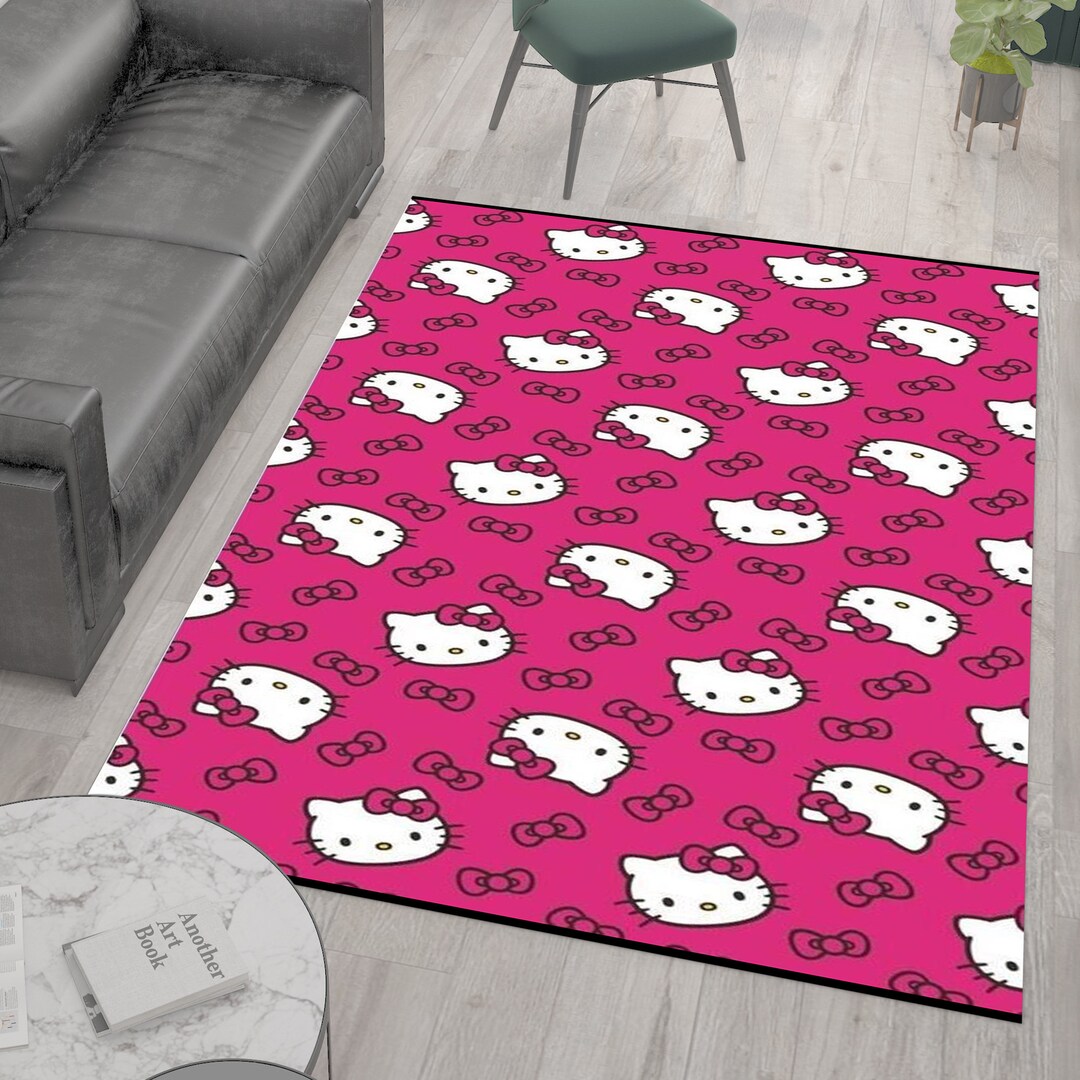 Hello Kitty Carpet hello Kitty Series Rug Cartoon Rug Pink Etsy