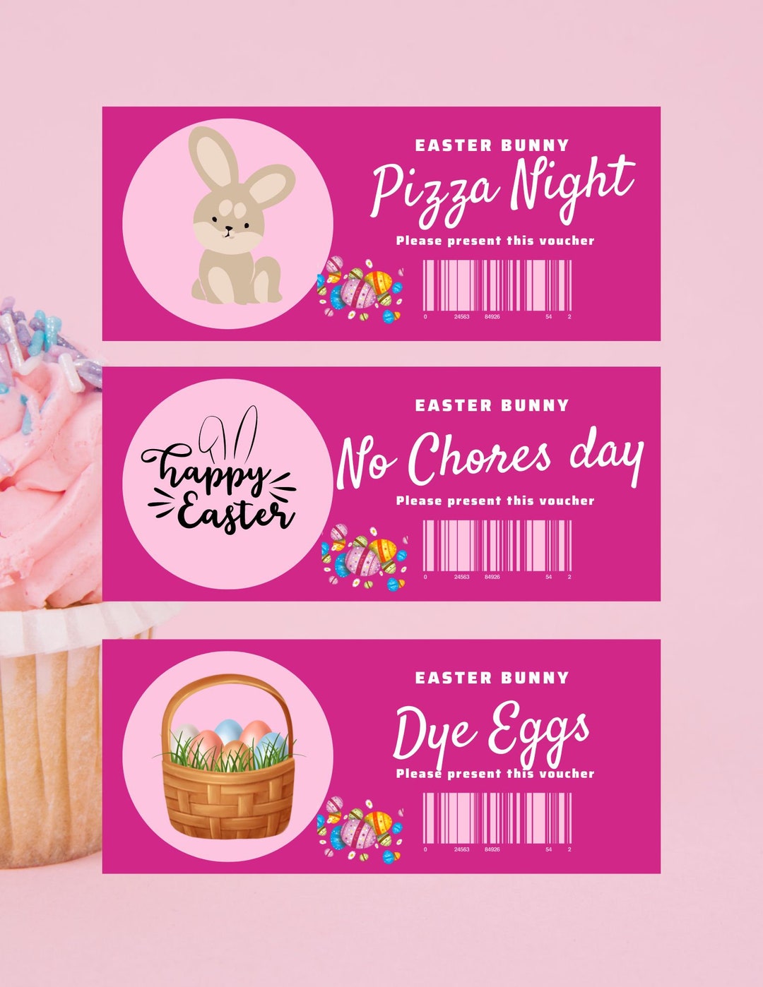 Easter Bunny Coupons for Kids Printable Coupons Digital Etsy