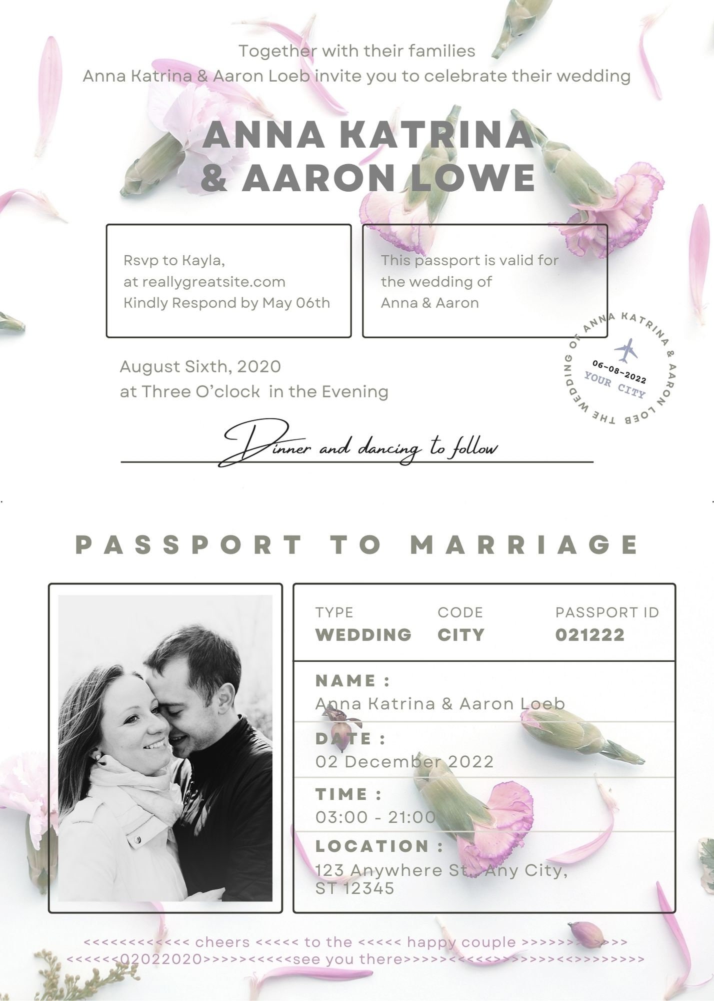 Paspport Boarding Pass Editable Threw Canva Printable - Etsy