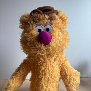 Disney Muppets Fozzie Bear Hand Puppet Vintage Gund Plush Doll