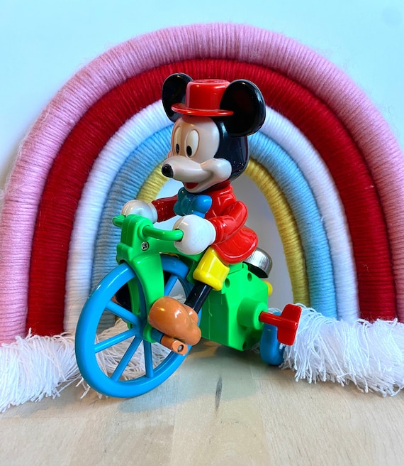 Vintage 1970s Walt Disney Mickey Mouse Riding a Tricycle Musical