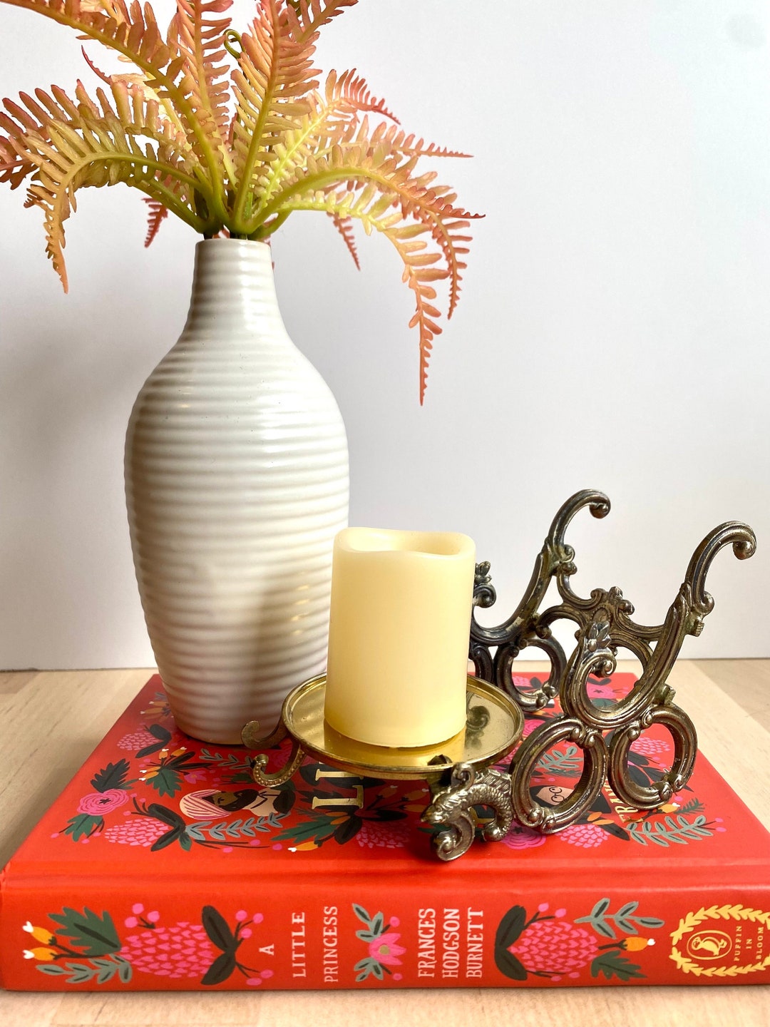 Antique Brass Tea Cup & Spoon Rest Plate/candle Holder Made Etsy