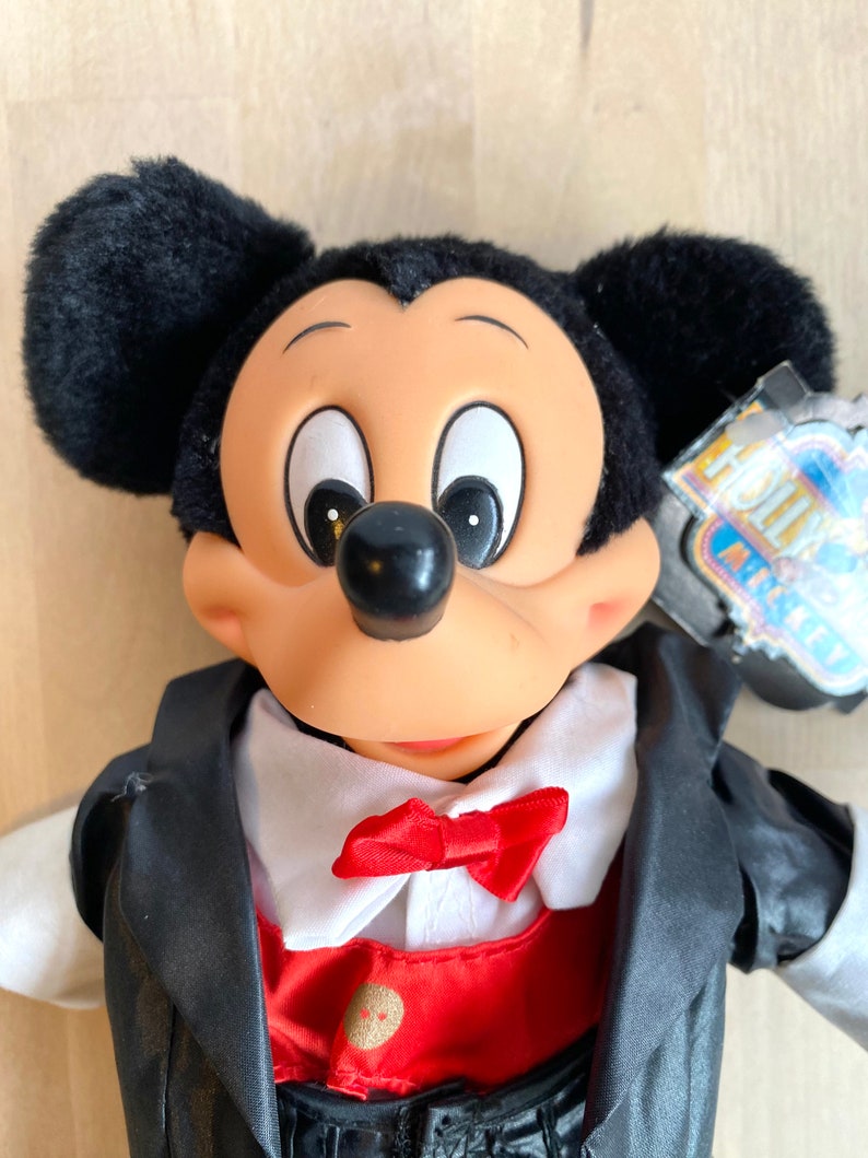 Vintage Disney Hollywood Mickey Mouse smoking pluche gevulde pop van applaus afbeelding 5