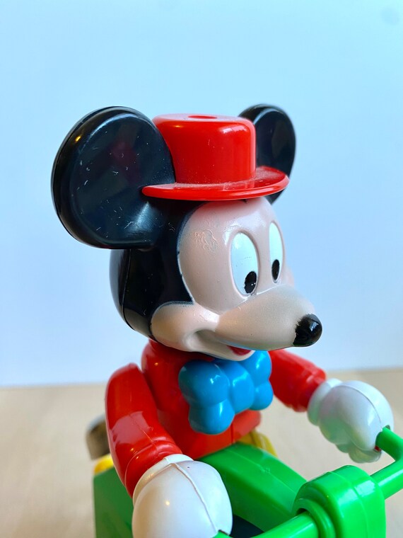 Vintage 1970s Walt Disney Mickey Mouse Riding a Tricycle Musical