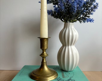 Vintage Solid Brass Candlestick Holder - Pretty Simple Sleek Design -  Victorian Dark Academia Home Decor