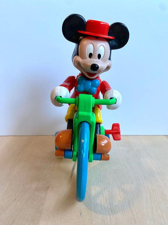 Vintage 1970s Walt Disney Mickey Mouse Riding a Tricycle Musical 