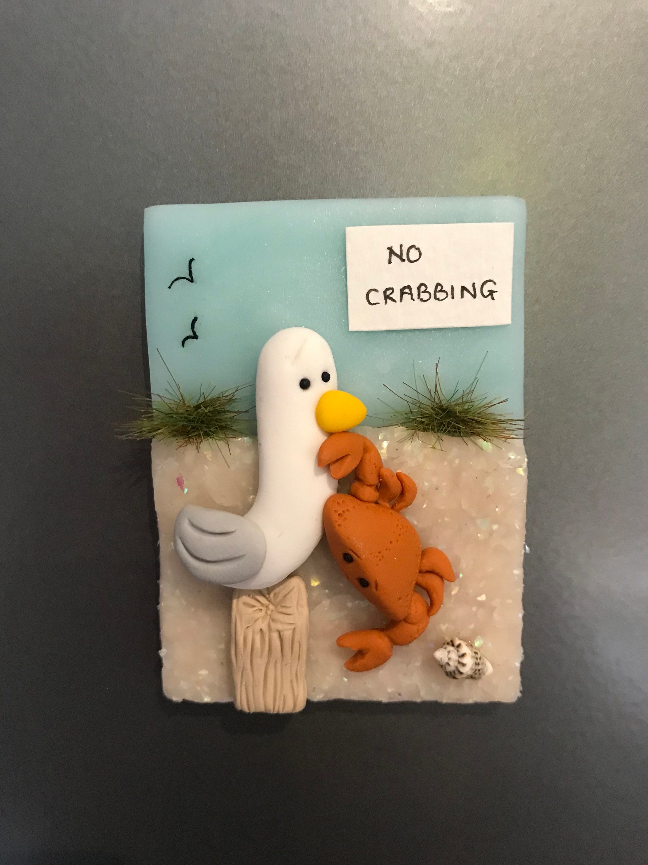 UNIGIFT Imán Para Nevera Con Diseño De Gaviota De Cristal, Personalizable, Con Texto En Inglés Crazy Seagull Lady, Para Cualquier Nombre, único, Vidrio, Rosa