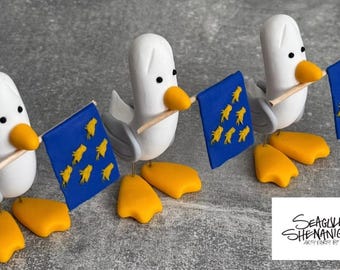 Seagull and Sussex flag