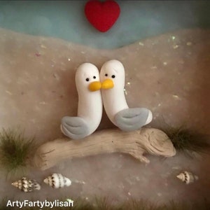 Seagull Shenanigans Mini Box Framed, Handmade Picture