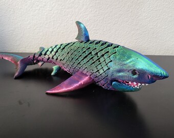Articulated Whale Shark - 3D Printed - Articulated Whale Shark With Accent Color, Sensory Toy, Fidget Toy, Stim Toy - UK