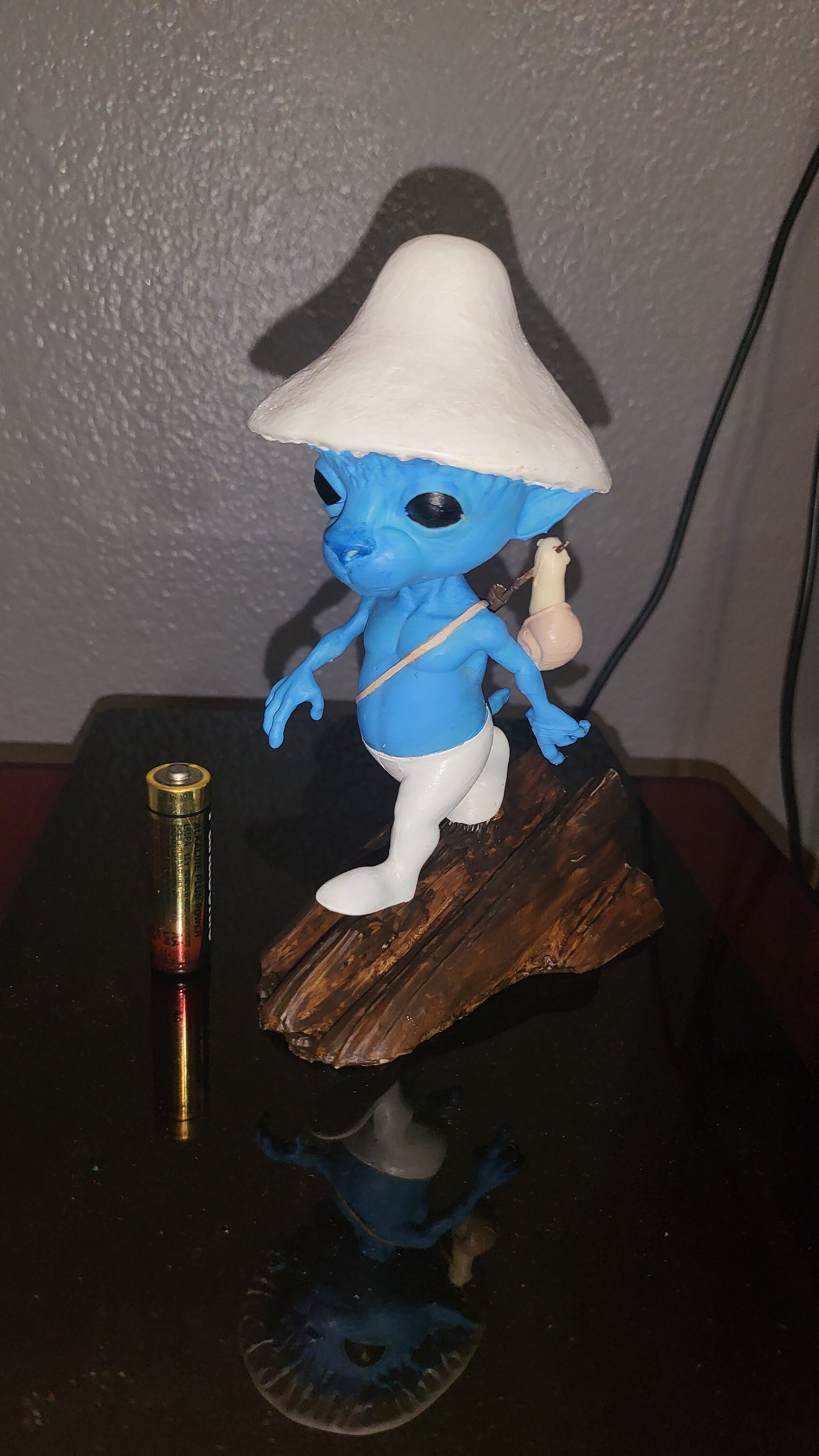 Humor: smurf cat wearing hat and sunglasses