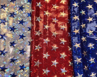 Design a stelle luccicanti su vetro frantumato, ologramma in nylon spandex metallizzato elasticizzato in 4 direzioni, 58/60"