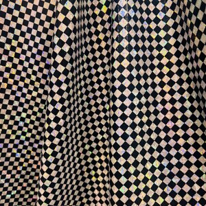 New small checkered design on shattered glass nylon spandex