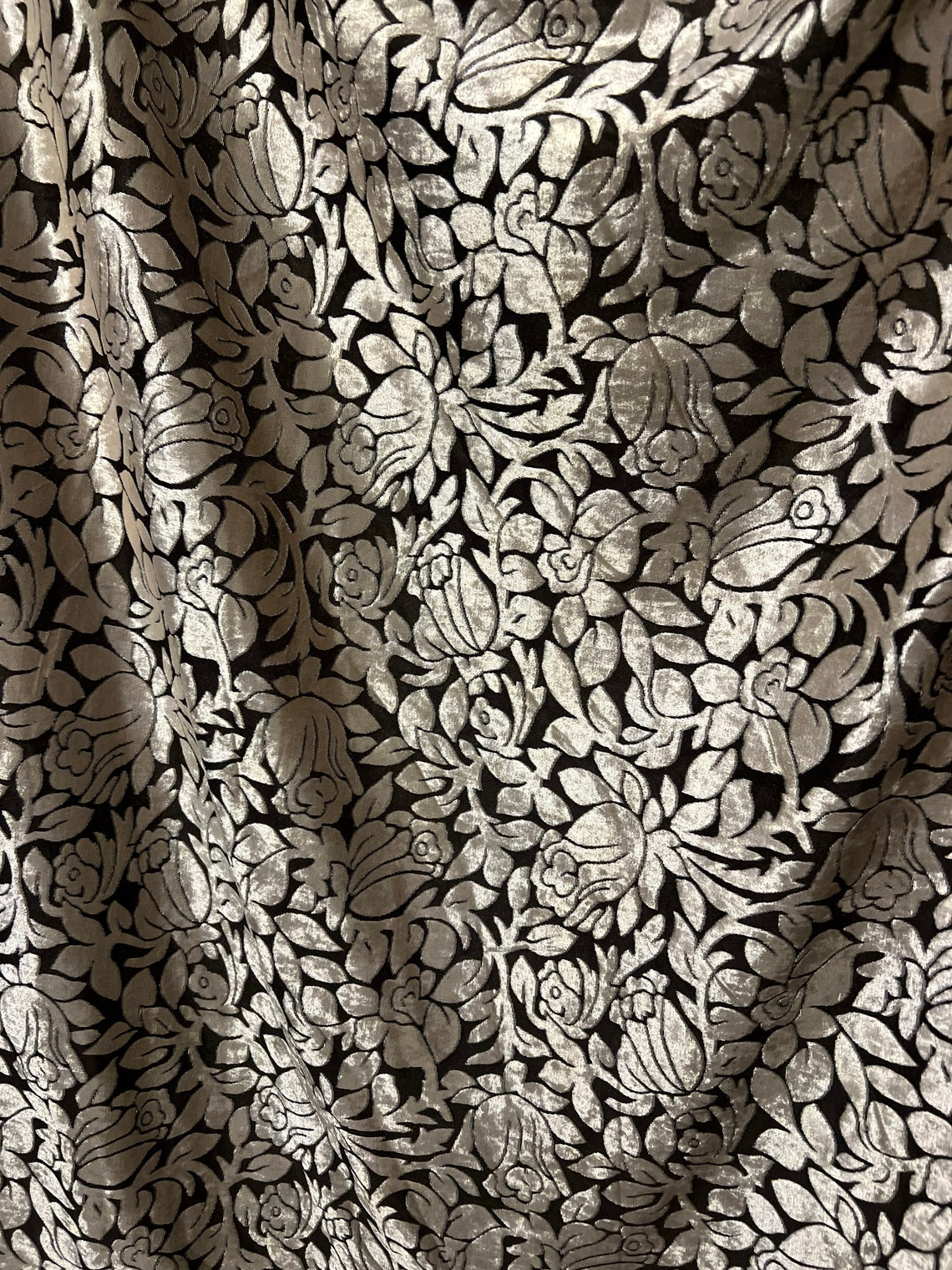 Luxury Taupe Floral Pattern Design Burnout Stretch Velvet - Etsy
