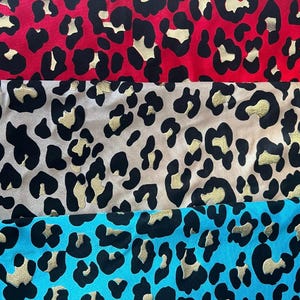 Hot pink leopard pattern design with metallic nylon spandex 4-stretch 58/60”sold by the YD.Ships worldwide from Los Angeles California USA