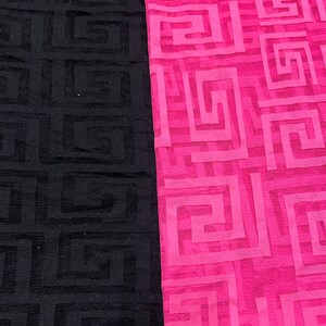 Maze pattern design print on power mesh nylon spandex