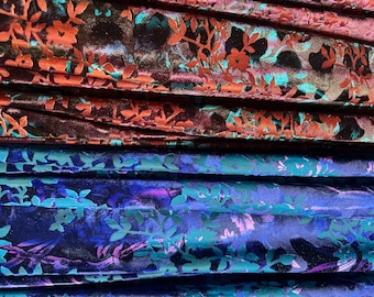 Tie dye Floral Design Luxury Burnout Stretch Velvet