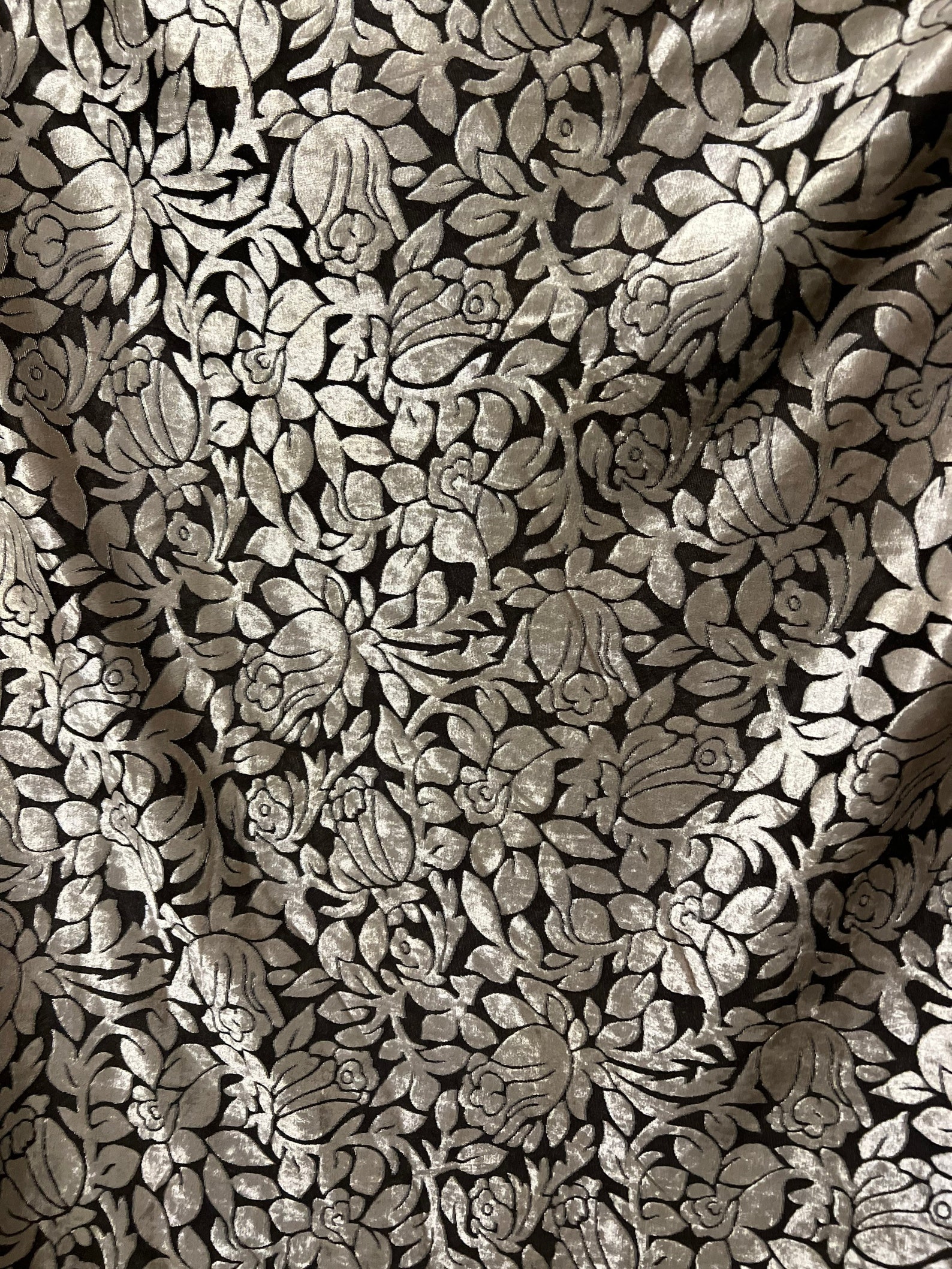 Luxury Taupe Floral Pattern Design Burnout Stretch Velvet - Etsy