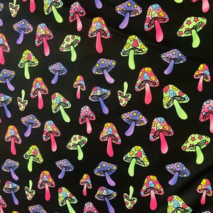 New Mushroom print on junbo poly spandex
