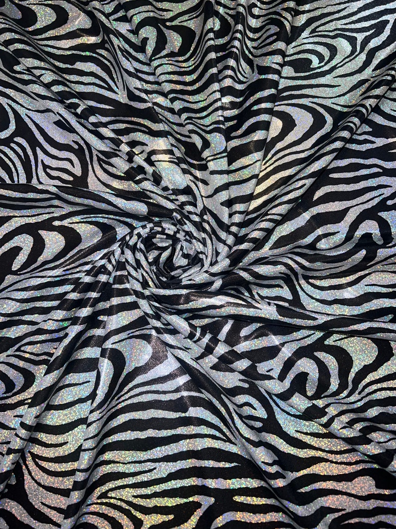 Shiny Zebra Ropets Metallic Zebra Design Nylon Spandex With All Over Foil - Etsy