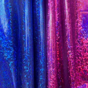 New Purple/Navy shatter glass design hologram metallic nylon spandex 4way stretch 58/60”