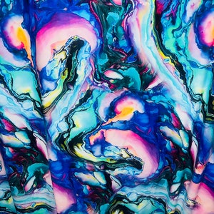 Neue abstrakte Kunst-Design-Druck auf Nylon Spandex 4-Wege-Stretch 58/60 ”Sold Bulk-Lager.Schiffe weltweit aus Los Angeles Kalifornien USA.