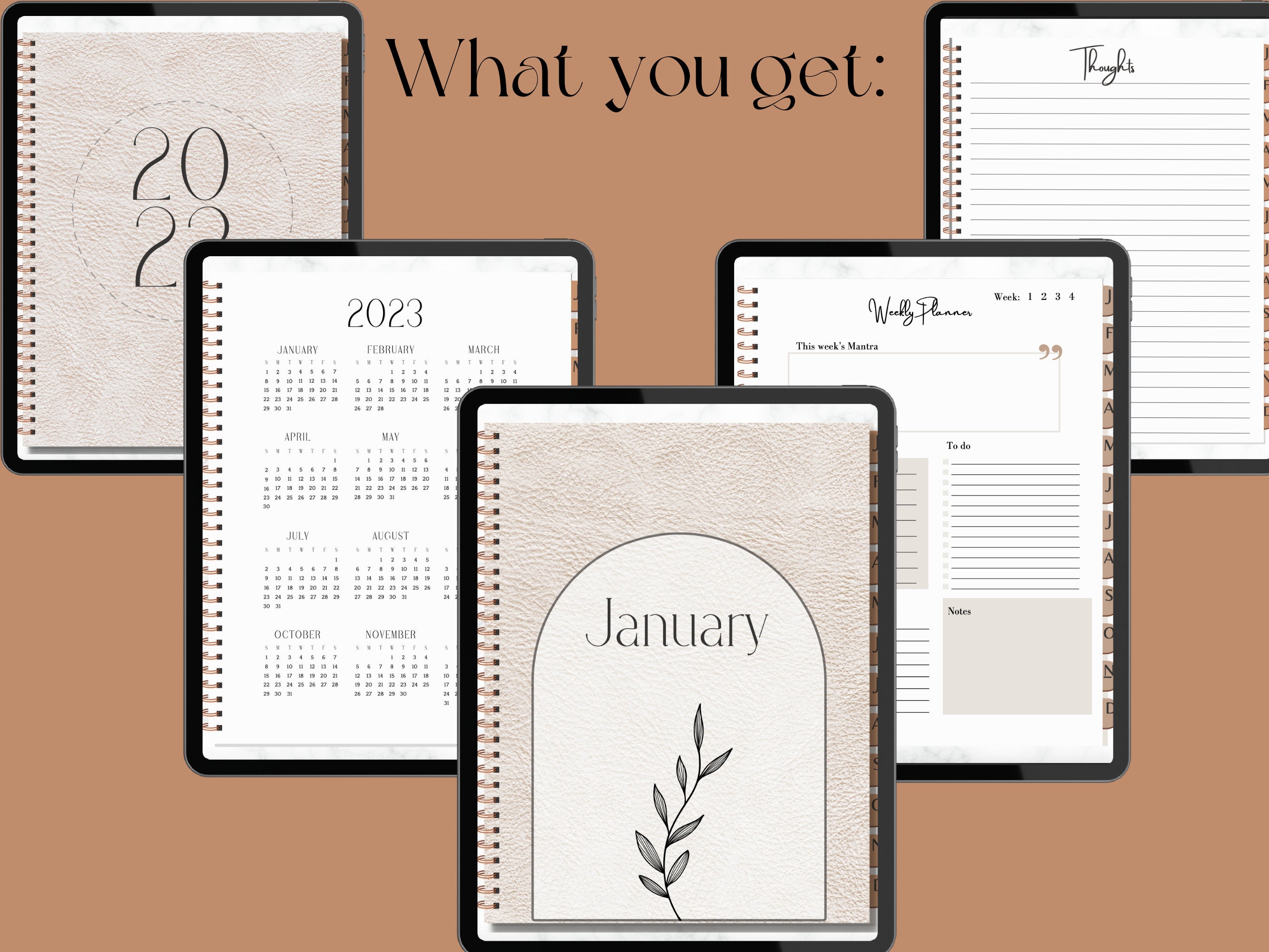 2023 Yearly Digital Planner | Dated Calendar Digital Journal Download ...