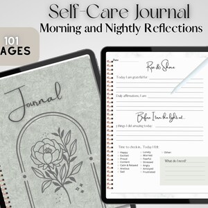 Instant Self Care Journal | Daily Digital Gratitude Notebook for iPad & Tablet with GoodNotes, Notability | mental health, mindfulness