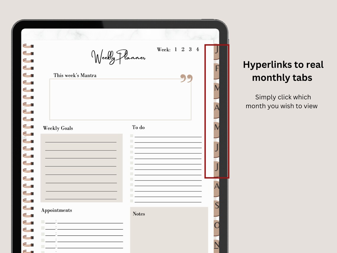 2023 Yearly Digital Planner | Dated Calendar Digital Journal Download ...
