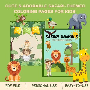 Leuke en schattige kleurplaten met safarithema voor kinderen in alfabetische volgorde