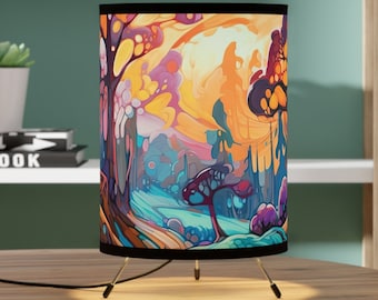 Tripod Lamp, Table Lamp, Desk Lamp, Bedroom Lamp, Home Decor, Boho Lamp, Reading Lamp, Office Lamp, Gift for Home, Colorful Lighting Fixture