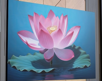 Flower Art, Lotus Art, Lotus Flower Art, Wall Art, Spiritual Wall Art, Meditation Wall Decor, Boho Art, Home Decor, Zen Art, Canvas Print